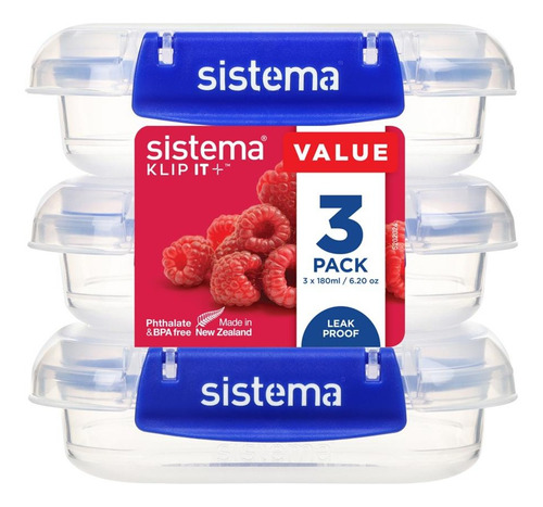 Set De 3 Herméticos Sistema Plastics Klipit Plus Rectangular