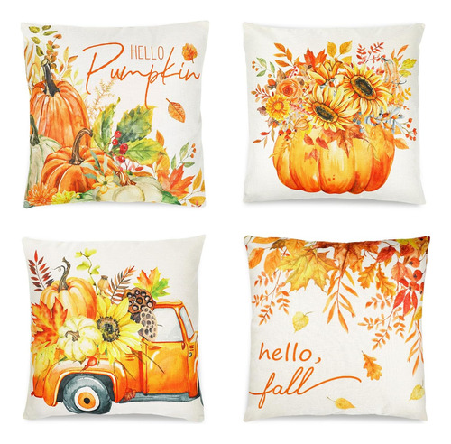 Minstely Hello Fall Hello Pumpkin Fundas De Almohada - Juego