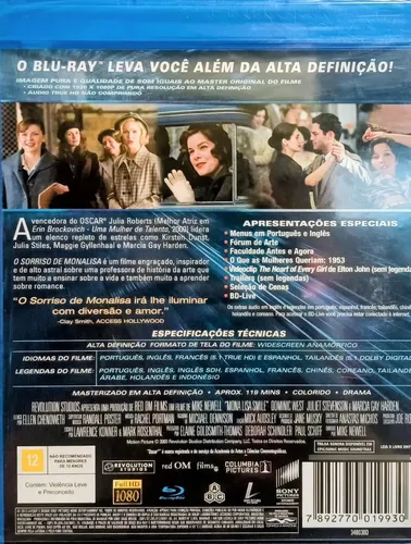Blu-ray O Sorriso De Monalisa Julia Roberts Novo Lacrado