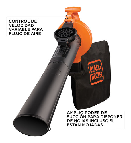 Imagen 2 de 11 de Sopladora Y Aspiradora 2500w Black+decker Bv25-b3