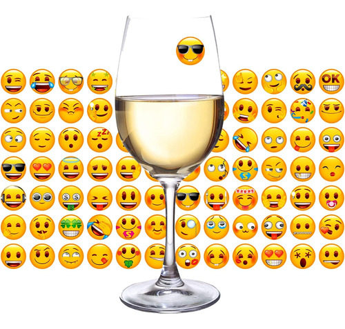 84 Calcomanías De Emoji Reutilizables, Iconos Divertidos, Ma