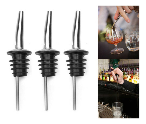 Pack 3 Dosificadores Dispensador De Licor Kit Bartender Set 