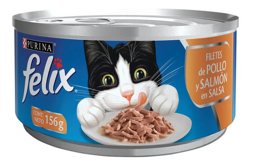 Imagen 1 de 1 de Lata Comida Gato Purina Felix Pollo/salmón Salsa 156gr