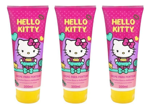 Creme De Pentear Cia Da Natureza Hello Kitty Lisos 200ml-3un