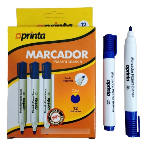 Marcador Pizarra Printa Azul Redonda