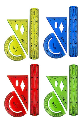 Imagen 1 de 7 de Set Geométrico Flexible De 20 Cm Twist Colores Pack X4