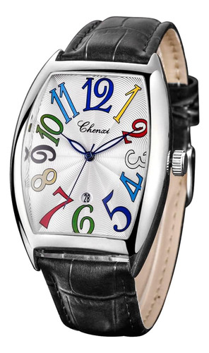 Reloj De Cuarzo Luminoso Para Hombre Con Correa De Cuero Neg