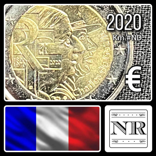 Imagen 1 de 4 de Francia - 2 Euros - Año 2020 - N #192990 - Charles De Gaulle