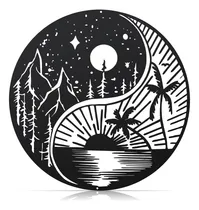 Comprar Arte De Pared De Metal Colgar Pared, Sol Y Luna, Sala D...