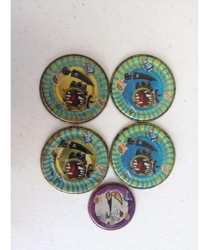 5 Tazos- El Tigre, Las Aventuras De Many Rivera- Nickelodeon