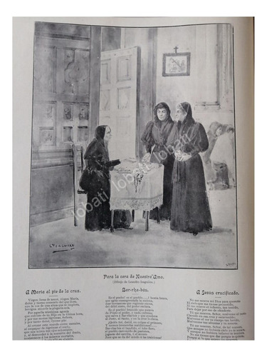 Grabado Religioso Antiguo 1896, Leandro Izaguirre