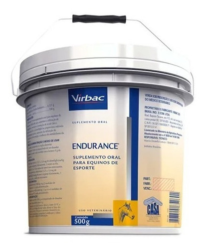 Endurance 500g - Virbac Suplemento Para Equinos