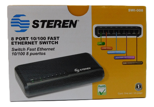 Switch De 8 Puertos Para Internet Swi-008