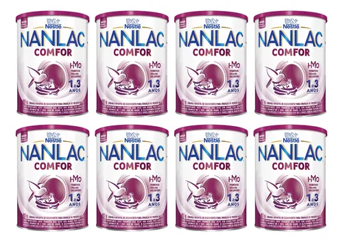 Kit 08 Fórmula Infantil Nestlé Nanlac Comfor 1 A 3 Anos 800g