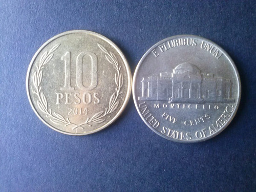 Moneda Estados Unidos Five Cents Níquel 1977