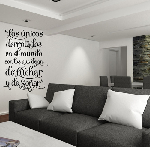 Vinilo Frase Los Unicos Derrotados Decorativo 60x45cm