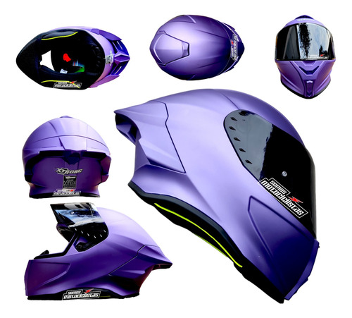 Casco Biker Moto Mujer Xtrong Deportivo Morado Ece Y Dot