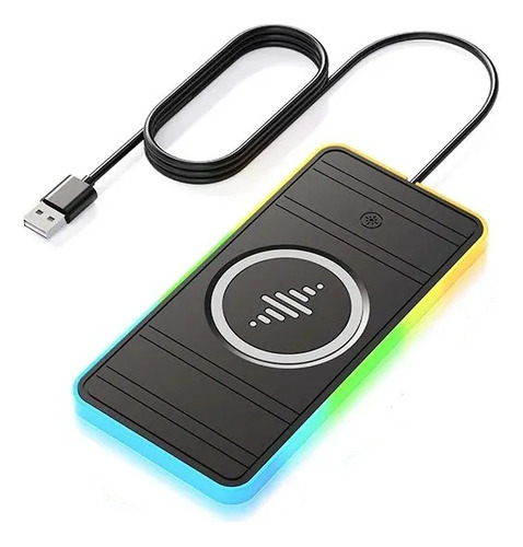 Cargador Inalambrico Rgb Para Auto Casa 15w Universal Usb