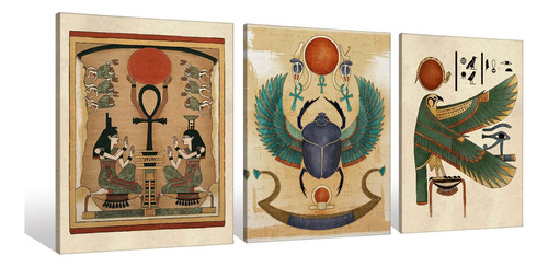 Arte De Pared Vintage De Jeroglíficos Egipcios Mitología