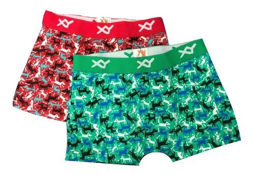 Pack X3 Boxer Xy Cromosoma ALG/lycra Niño Estampa T.2 Al 14