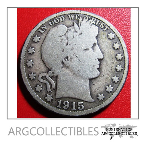 Usa Moneda 1/2 Dolar 1915 S Plata Barber Km-116 F+