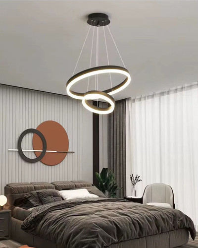 Lampara De Techo Colgante Moderna Aros Dobles Comedor Hall