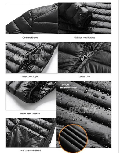 Jaqueta Puffer Bobojaco Corta Vento Nylon P/ Neve Intensa