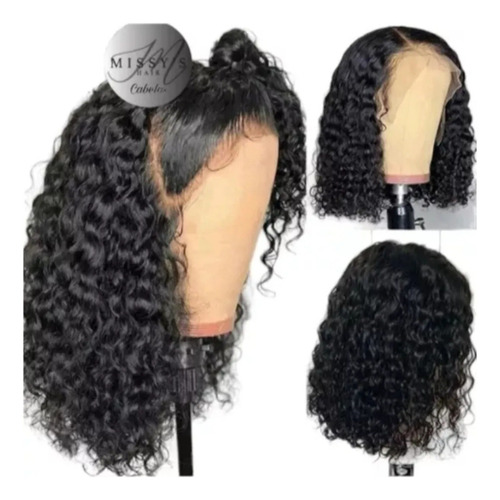 Peruca Lace Front Cabelo Humano Castanho Escuro Padrão