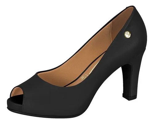 Scarpin preto best sale vizzano meia pata