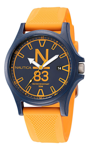 Nautica N83 Napjss222 N83 Java Sea Blue/orange Reloj De Cor