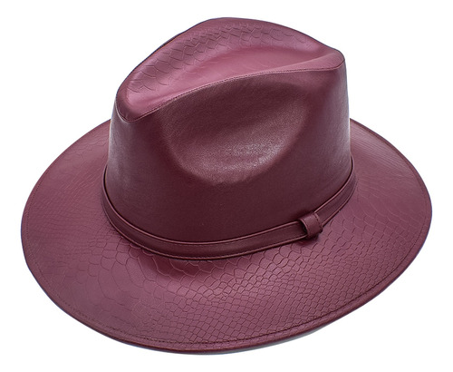 Sombrero Unisex Imitación Piel Pitón Rojo Envío Gratis