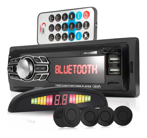 Kit Radio Automotivo Bluetooth Carro Sensor Estacionamento