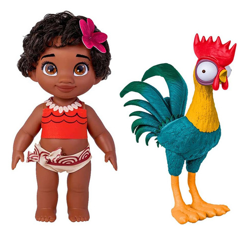 Boneca Moana Bebê + Galo Hei Hei Disney Vinil - Cotiplás