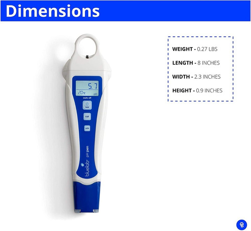 Medidor Ph Metro Digital Portatil Atc Doble Decimal Bluelab