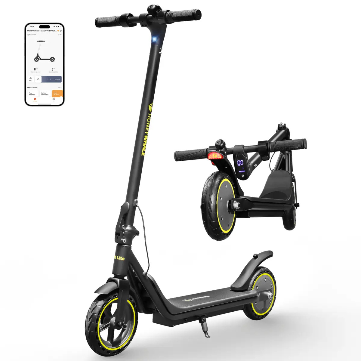 Patinete Elétrico HONEYWHALE M1 Dobrável Bluetooth