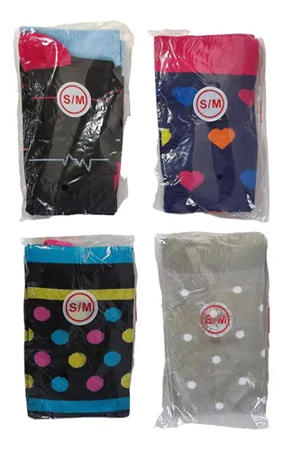 Juego Medias Largas Casual Unisex Estampadas Algodón Grueso