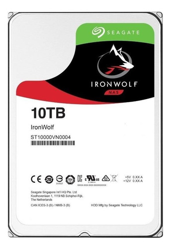 Disco duro interno Seagate IronWolf ST10000VN0004 10TB