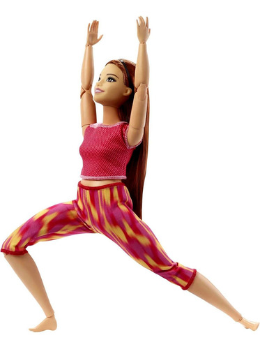 Boneca Colecionável Barbie Menina Ruiva Curvy Plus Size Ioga Yoga - Completamente Toda Articulada Para Mexer - Coleção Made To Move - Mattel Brinquedos