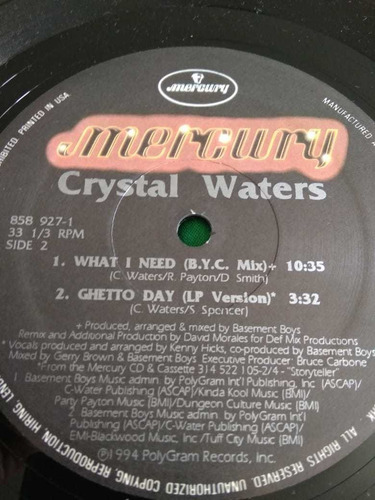 Imagen 6 de 6 de Crystal Waters - What I Need Special Mix En Vinil