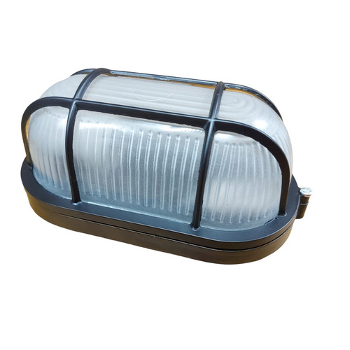 Imagen 9 de 9 de Tortuga Oval Aluminio C/vidrio Sica color negro E27