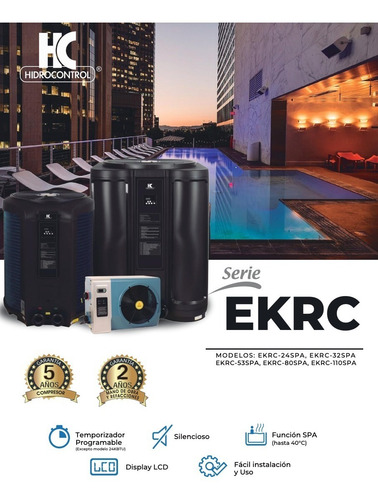 Bomba De Calor Serie Ekrc, Spa, 53,000 Btu, 1 Fase 230 Volts