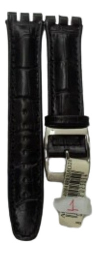Malla Morellato Cuero Negra Para Reloj Swatch U1840.83 20mm