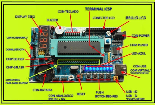 Tarjeta De Desarrollo Pic Pic16f877a & Programador Pickit2 (Usado)