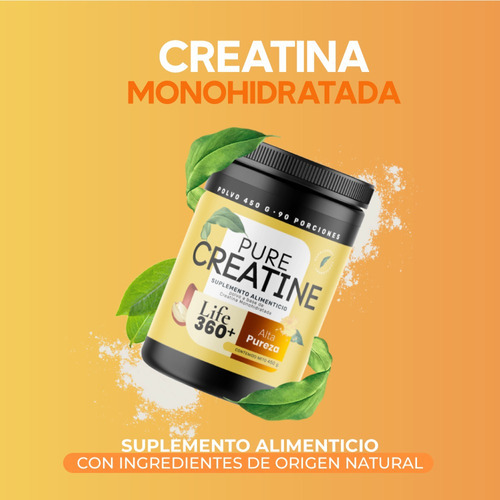 Imagen 3 de 6 de Polvo Creatina Monohidratada De 450g - Monohydrate Creatine Sabor 90 Porciones