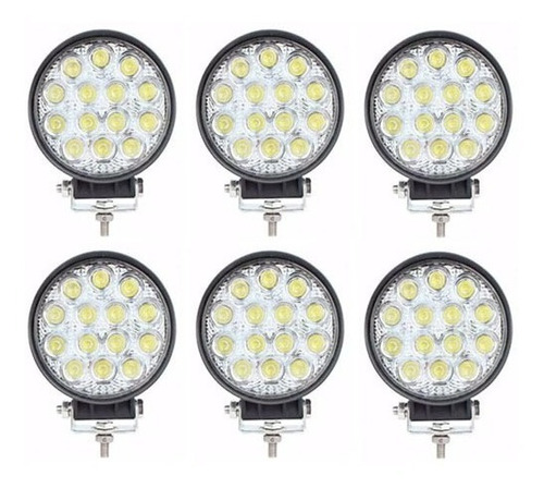 Kit 6 Faro Auxiliar Reflector 4x4 Led Off Road 14 Led 42w