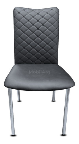Imagen 3 de 7 de Silla Vestida Comedor Cocina Cromada Matelaseada Costurada