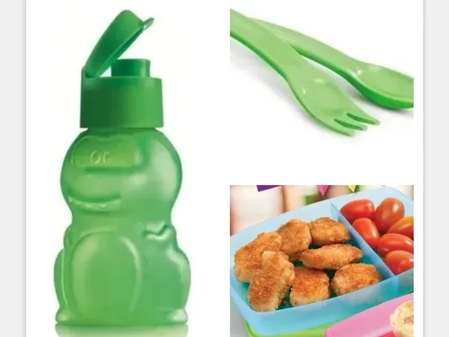 Set Tupperware Vianda +botella +cubiertos Libre De Bpa