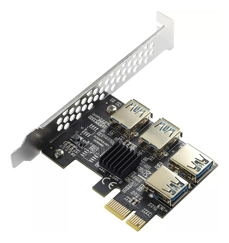 Adaptador Pcie 1 A 4 Usb Riser Placa Expansora Mineria