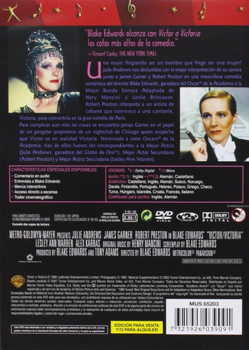 Dvd Victor Victoria (1982)