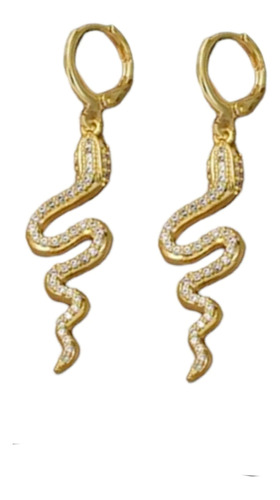   Aretes  De  Serpiente Baño De Oro Laminado 18k 